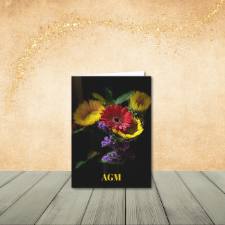 Gerbera Daisies avec Fleurs violettes Cartes de no