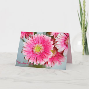 Gerbera Daisies & custom Text birthday card