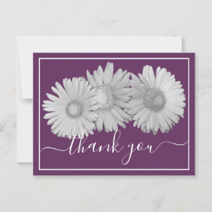 Gerbera Daisies Purple Background Thank You Postcard