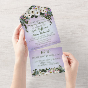 Gerbera Daisies Swag Wedding All In One Invitation