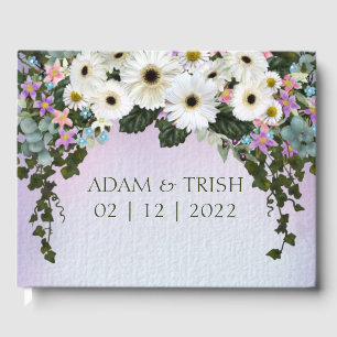 Gerbera Daisies Swag Wedding  Guest Book