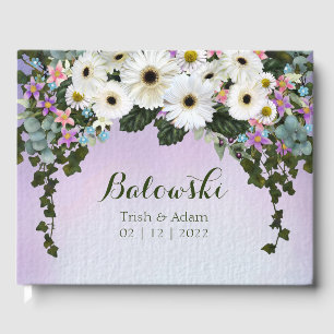 Gerbera Daisies Swag Wedding  Guest Book