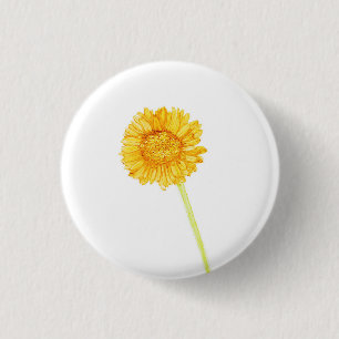 Gerbera daisy 1 inch round button