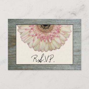 Gerbera Daisy & Barnwood Wedding RSVP