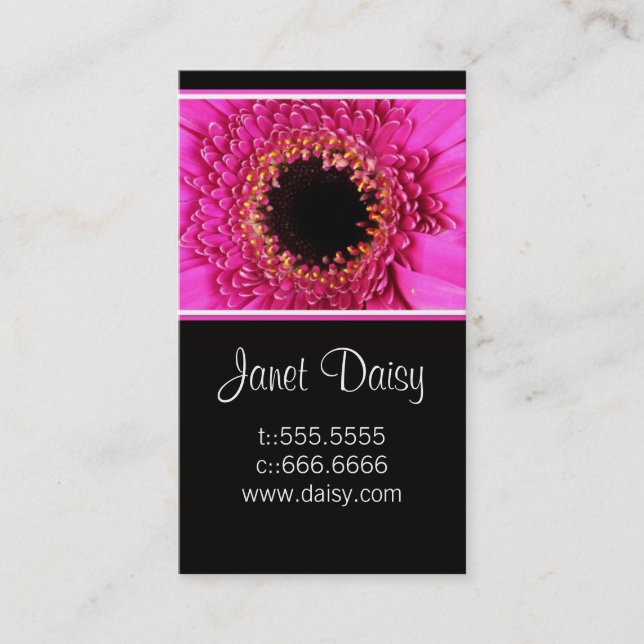 Gerbera Daisy Business Card Template (Front)