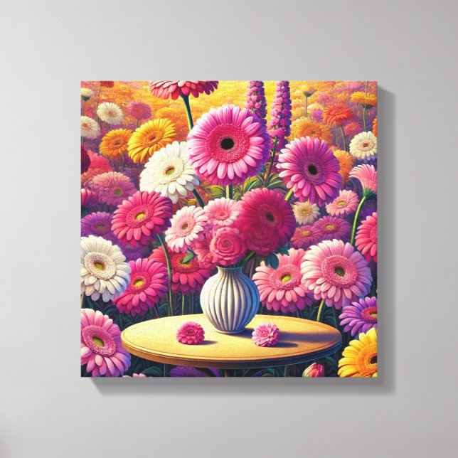 Gerbera Daisy Charm Canvas Print (Front)