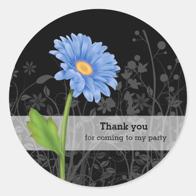 Gerbera Daisy * choose background colour Classic Round Sticker (Front)