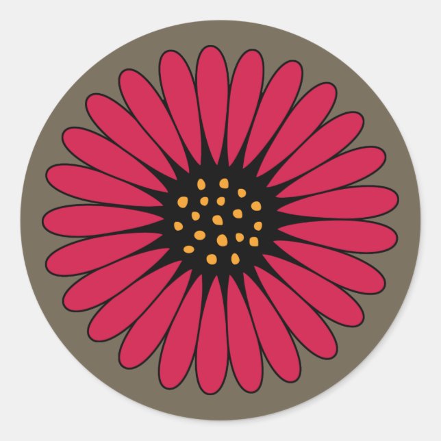Gerbera Daisy Envelope Wedding Stickers (Front)