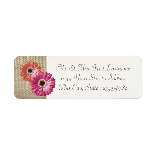 Gerbera Daisy et Burlap (Devant)