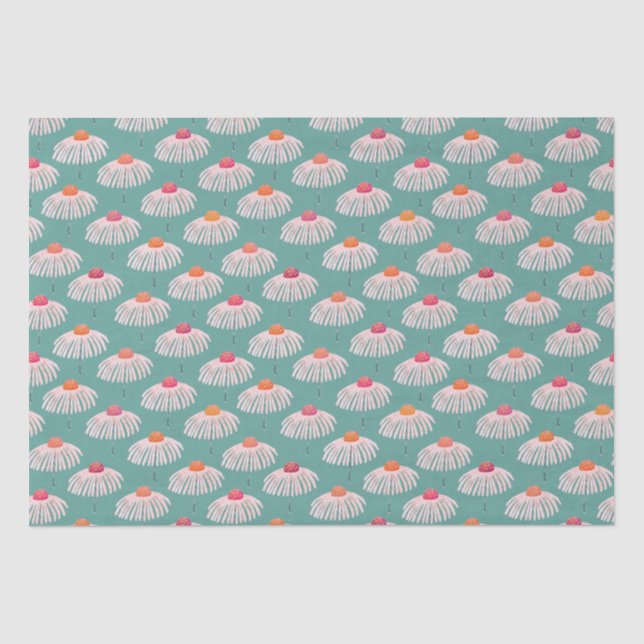 Gerbera Daisy Floral pattern Tissue Paper (Front)