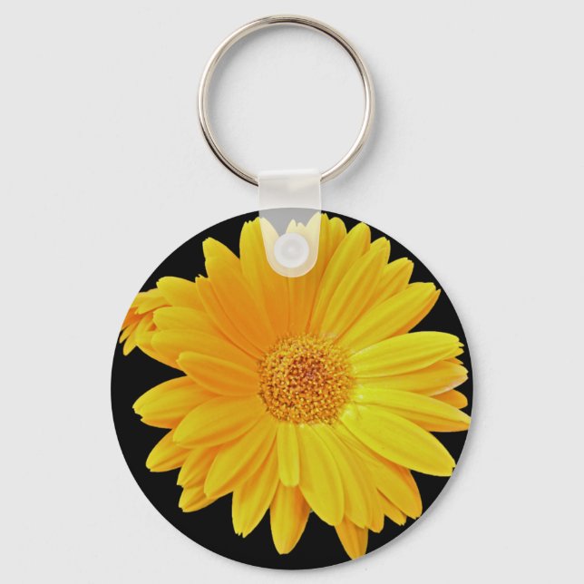 Gerbera Daisy (Gerbera hybrida) - Yellow Keychain (Front)