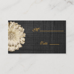 Gerbera Daisy Gold Wood Place Card for Occasion