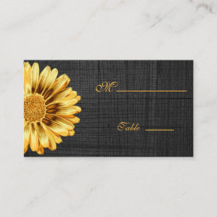 Gerbera Daisy Gold Wood Place Card for Occasion