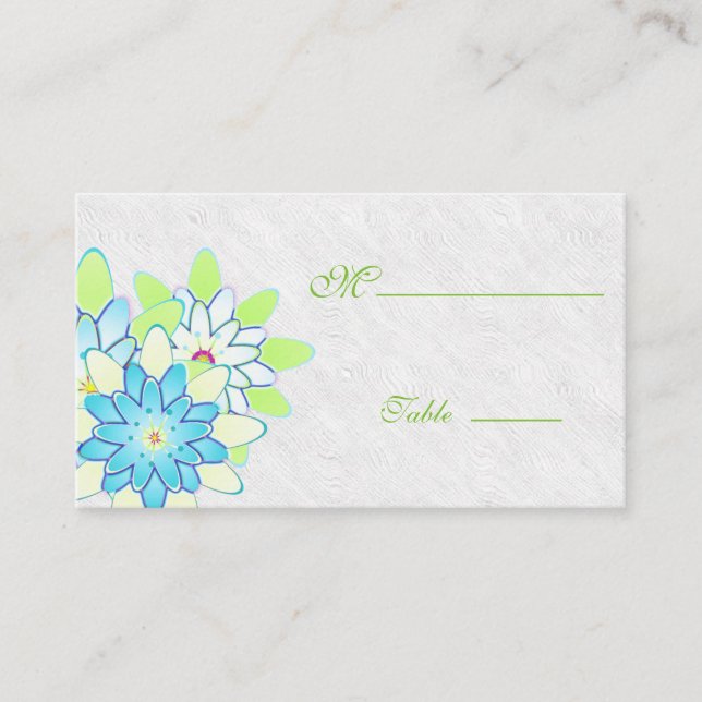 Gerbera Daisy Green white Carte de lieu pour l'occ (Devant)