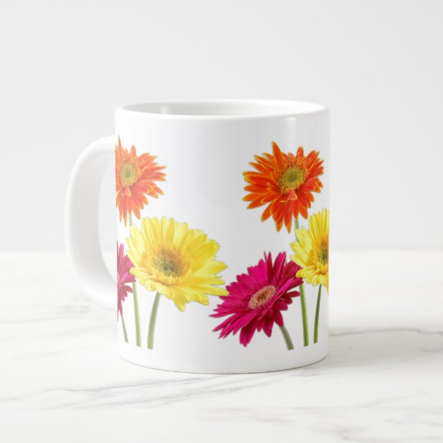 Gerbera Daisy Large Coffee Mug (Front Left)