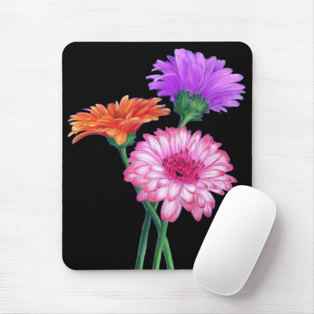 Gerbera Daisy Mouse Pad (With Mouse)