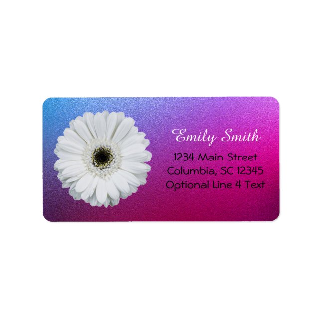 Gerbera Daisy on Ombre Metallic | Return Address Label (Front)