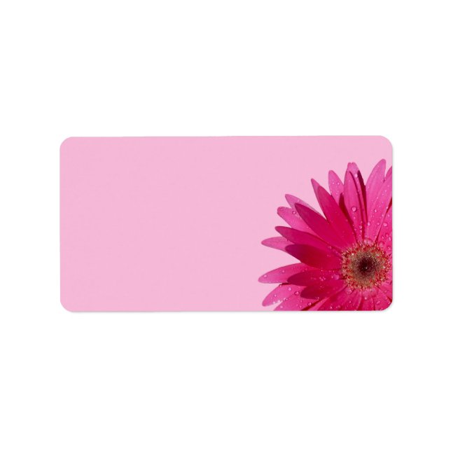 Gerbera Daisy Pink Background Wedding Blank Label (Front)