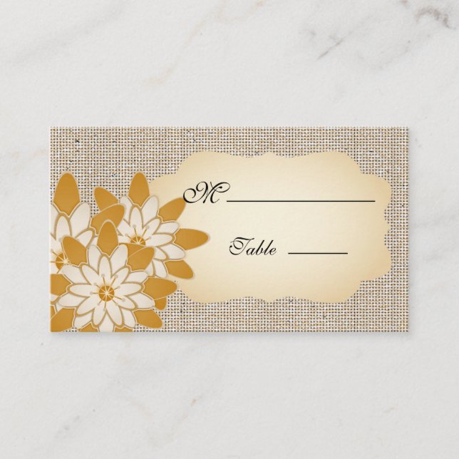 Gerbera Daisy  Place Card for Occasion Wedding (Front)