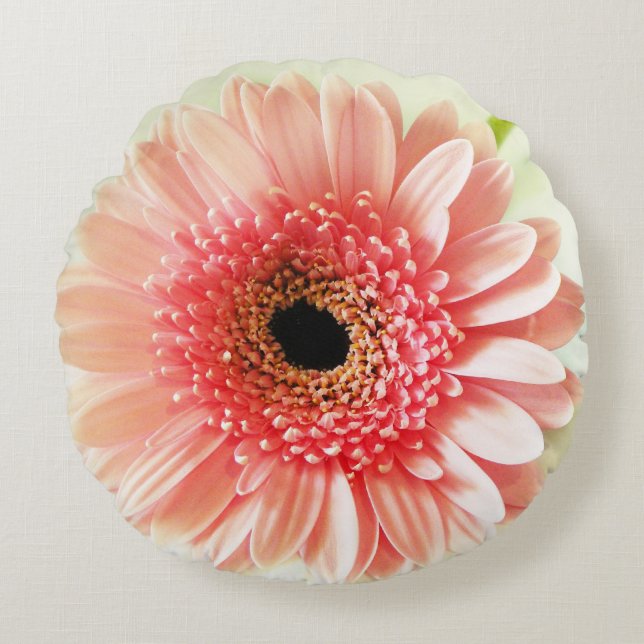 Gerbera Daisy  Round Pillow (Front)