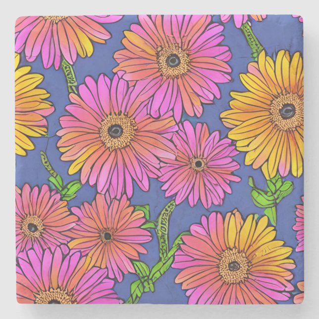 Gerbera Daisy Stone Coaster (Front)