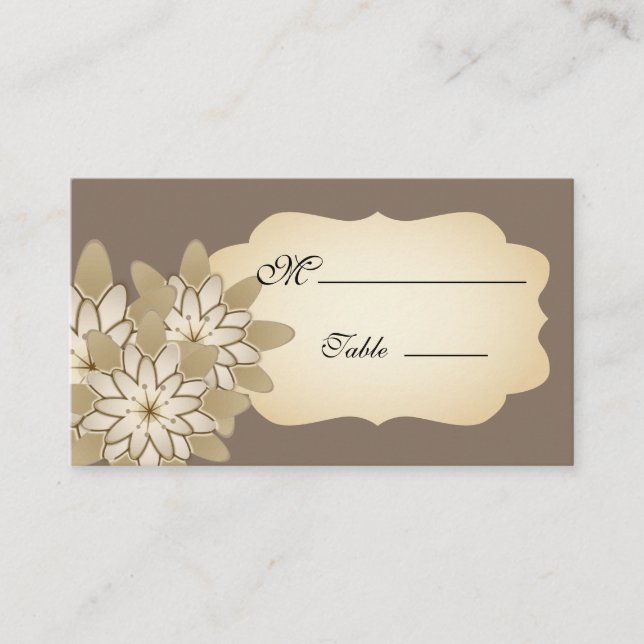 Gerbera Daisy Vintage Place Card for Occasion (Front)