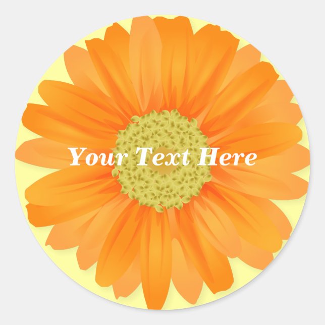 Gerbera Daisy Yellow & Orange Customizable Sticker (Front)