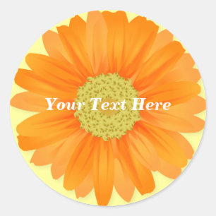 Gerbera Daisy Yellow & Orange Customizable Sticker