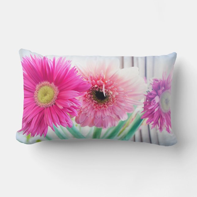 Gerbera flowers lumbar pillow (Front)