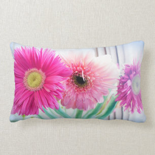 Gerbera flowers lumbar pillow