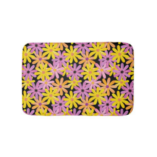 Gerbera flowers pattern, background bath mat