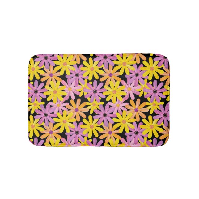 Gerbera flowers pattern, background bath mat (Front)