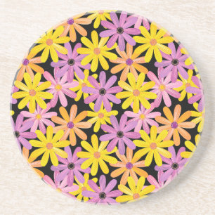 Gerbera flowers pattern, background coaster