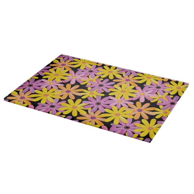 Gerbera flowers pattern, background cutting board (Corner)