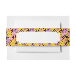Gerbera flowers pattern, background invitation belly band