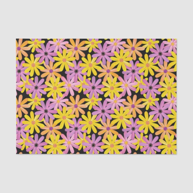Gerbera flowers pattern, background tissue paper (Front)