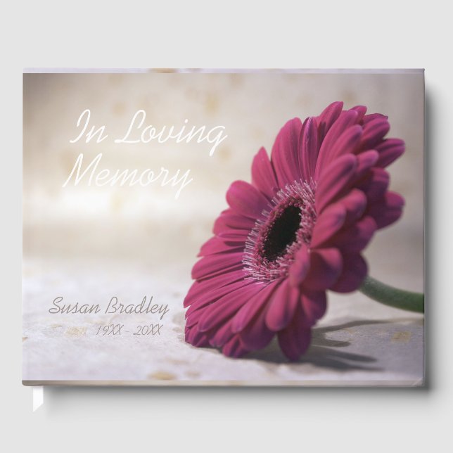 Gerbera Funeral Memorial Souvenir Livre d'or (Recto)