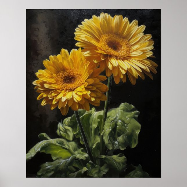 Gerbera Jaune Daisy Art Imprimer Poster (Devant)