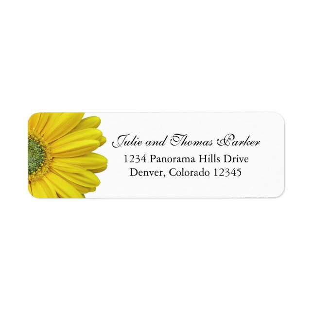 Gerbera Jaune Daisy Mariage Retourner l'adresse Ét (Devant)