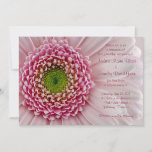 Gerbera rose clair Faire-part de mariage