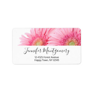 Gerbera Rose Daisies Élégant Étiquette photo