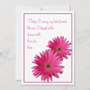 Gerbera Rose Daisy Ce Jour Faire-part de mariage