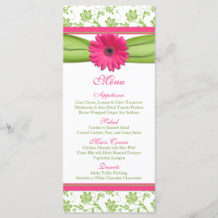 Gerbera Rose Daisy Green Floral Mariage Menu