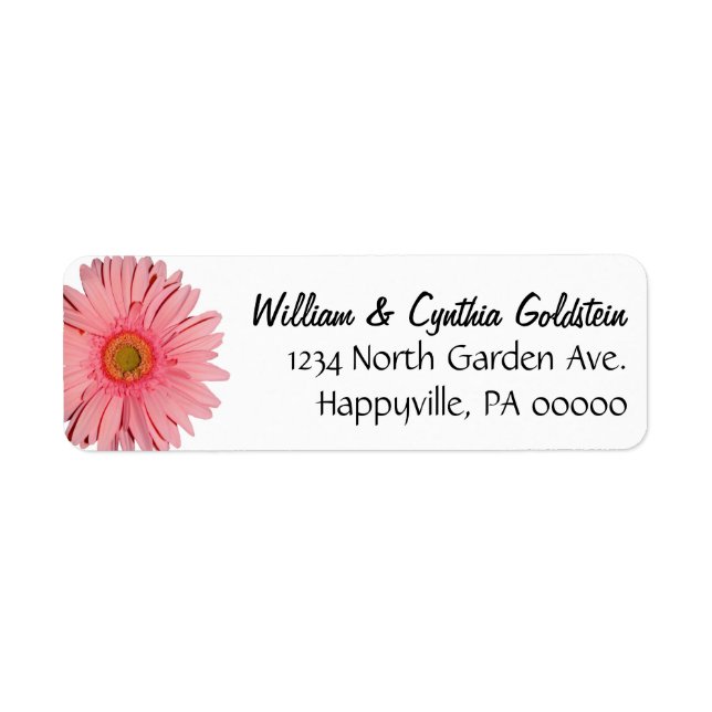 Gerbera rose Étiquettes de adresse personnalisés (Devant)