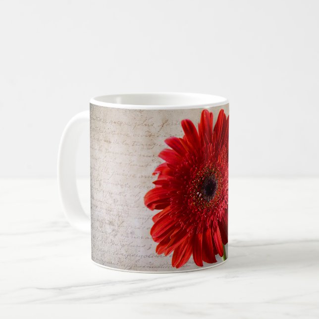 Gerbera rouge - mugs (Devant gauche)