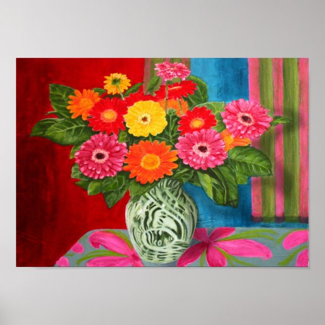 gerberas daisy Bouquet Poster (Front)
