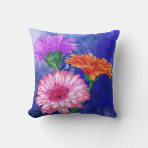 Gerberas Jeter Oreiller Belles Fleurs Couleurs
