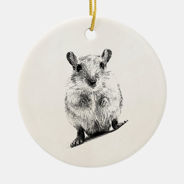Gerbil Animal Baby Illustration Pet Gerbils Ceramic Ornament (Front)