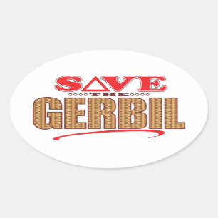 Gerbil Save Oval Sticker