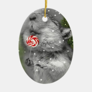 Gerbil's Christmas Dream Ceramic Ornament